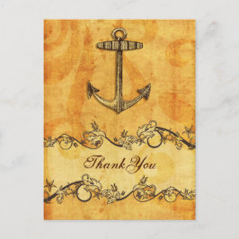 rustikal, Vintag, Anker nautisch danke Postkarte