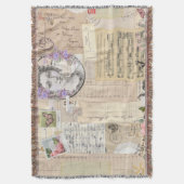 Rustikal, Vintag, Collage, blumenreich, Shabby Chi Decke (Vorderseite Vertikal)