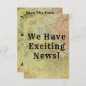 Rustikal Vintag floral Save the Date (Vorne/Hinten)