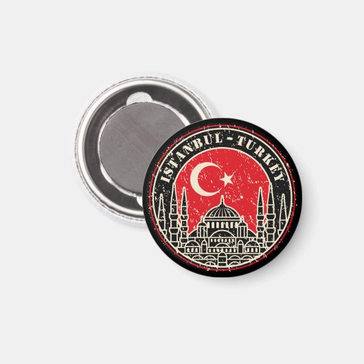 Rustikal Vintag Istanbul Türkei Stadt Magnet (Vorderseite/Rückseite)