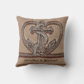 rustikal Vintag mit Anchor Nautic Kissen (Rückseite)