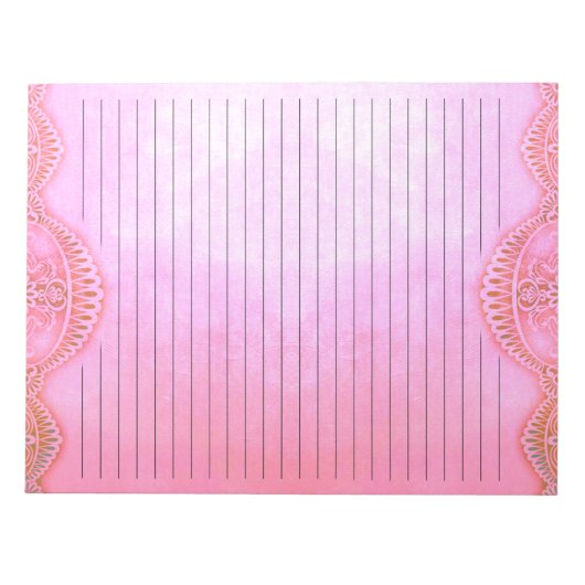 Rustikal, Vintag, rosa, gestört Notizblock (Vorderseite)