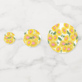 Rustikal Vintag rosa Sonnenblumen Moderne Weiß Konfetti (Vorderseiten)