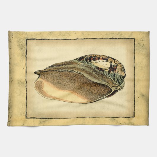 Rustikal Vintag Seashell Küchentuch (Horizontal)