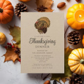 Rustikal Vintag Türkei Erntedank Dinner Einladung