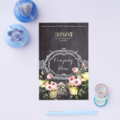 rustikal Vintage Botanische Tafel mit Blumen Flyer (Einzeln)