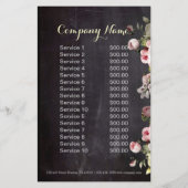 rustikal Vintage Botanische Tafel mit Blumen Flyer (Hinten)