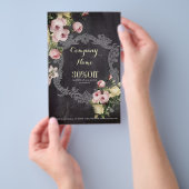 rustikal Vintage Botanische Tafel mit Blumen Flyer (Handgriff)