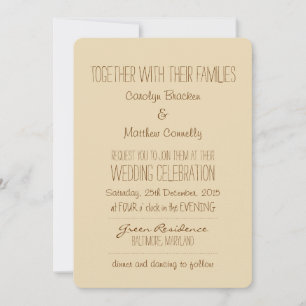 Rustikal Vintage Braunbeige Hochzeitsankündigu Einladung