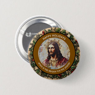 Rustikal Vintage Jesus ist der Grund für die Saiso Button