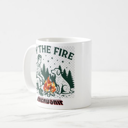 Rustikal von der Freundschaft des Campfire Kaffeetasse (Vorderseite Links)