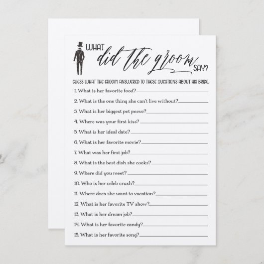 Rustikal, was der Groom zum Brautparty gesagt hat Begleitkarte (Vorne/Hinten)