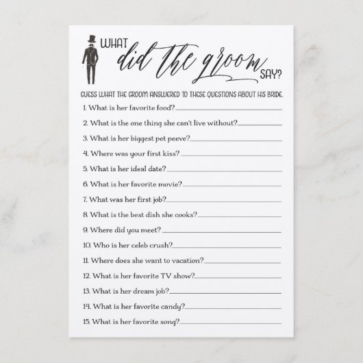 Rustikal, was der Groom zum Brautparty gesagt hat Begleitkarte (Vorderseite)
