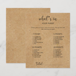 Rustikal - Was in Ihrer Handtasche, Babydusche?