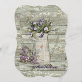 rustikal weiß gekalkter Holzfarmhaus Lavendel Einladung (Vorne/Hinten)