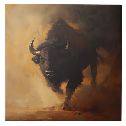 Rustikal, Western Buffalo Accent Tile Fliese (Vorderseite)