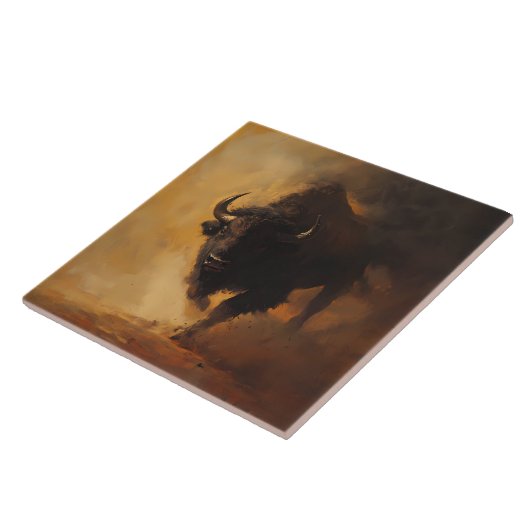 Rustikal, Western Buffalo Accent Tile Fliese (Seite)