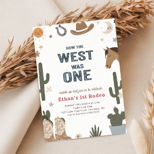 Rustikal Wie der Westen einst war Cowboy 1. Geburt Einladung