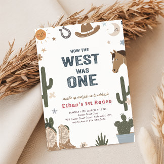 Rustikal Wie der Westen einst war Cowboy 1. Geburt Einladung