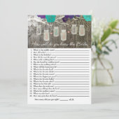 Rustikal Wie gut kennen Sie das Bride Game? (Stehend Vorderseite)