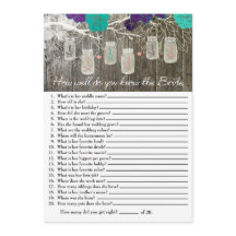 Rustikal Wie gut kennen Sie das Bride Game?