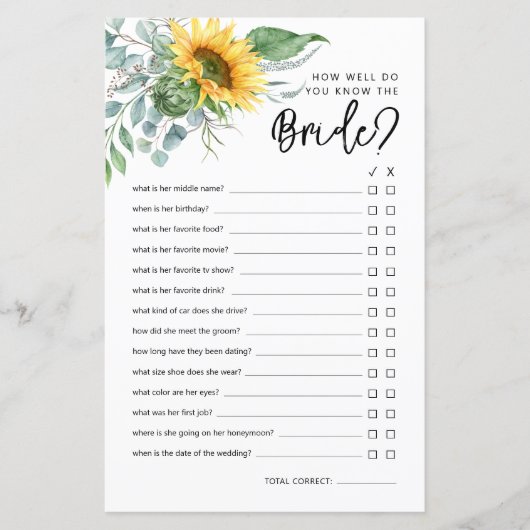 Rustikal, wie gut Sie das Brautduschenspiel kennen (Vorderseite)