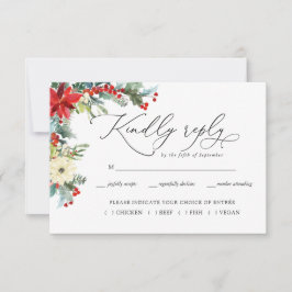 Rustikal | Winter Botanical Wedding RSVP Karte