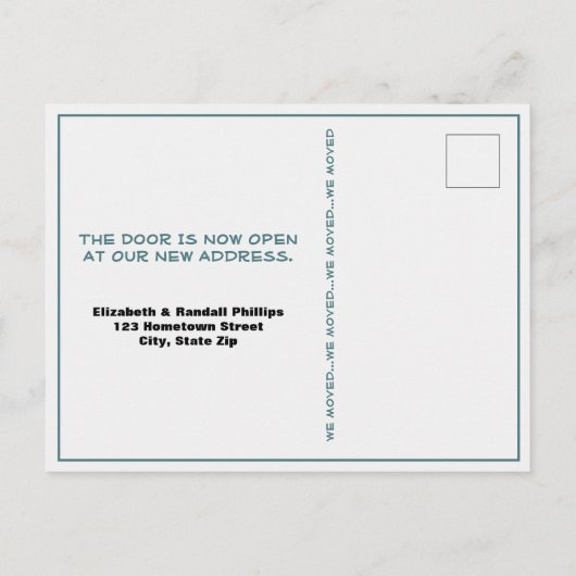 Rustikal wir die Ankündigung Blue Double Doors ver Postkarte (Rückseite)