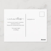 Rustikal Wir haben die Ankündigung von neuen Zuhau Postkarte (Rückseite)