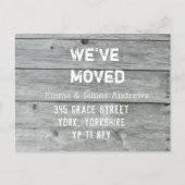 Rustikal Wir haben neue Adresse White Ankündigung (Vorderseite)