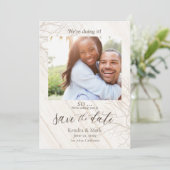 Rustikal Wir machen es Save the Date Foto Einladung (Stehend Vorderseite)