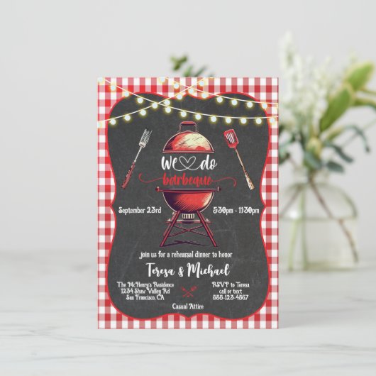 Rustikal Wir machen Grillabend Probe Einladung (Stehend Vorderseite)