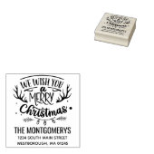 Rustikal Wir wünschen Ihnen frohe Weihnachts-Rücks Gummistempel (Stempel)