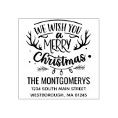 Rustikal Wir wünschen Ihnen frohe Weihnachts-Rücks Gummistempel (Prägung)