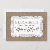 Rustikal wirst du meine Trauzeugin sein| Überlaufh Einladung (Vorderseite)