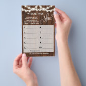 Rustikal Wo war sie Brautparty Game Card Flyer (Handgriff)