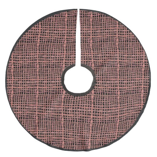 Rustikal-Wölfe-Rough-Burlap-Pinkel Polyester Weihnachtsbaumdecke (Vorderseite)