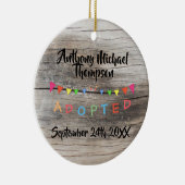 Rustikal wurde ich - Fahnen-Gewohnheit Name-Datum Keramik Ornament (Rechts)