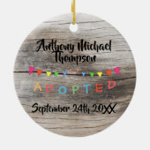 Rustikal wurde ich - Fahnen-Gewohnheit Name-Datum Keramik Ornament (Hinten)