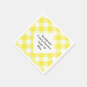 Rustikal Yellow Gingham Family Wiedersehen Custom Serviette (Ecke)
