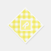 Rustikal Yellow Gingham Monogram Serviette (Ecke)
