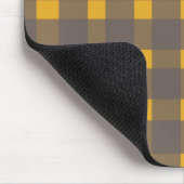 Rustikal Yellow Gray Gingham Mousepad (Ecke)