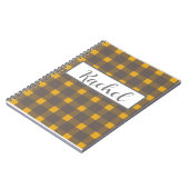 Rustikal Yellow Gray Gingham Notizblock (Linke Seite)
