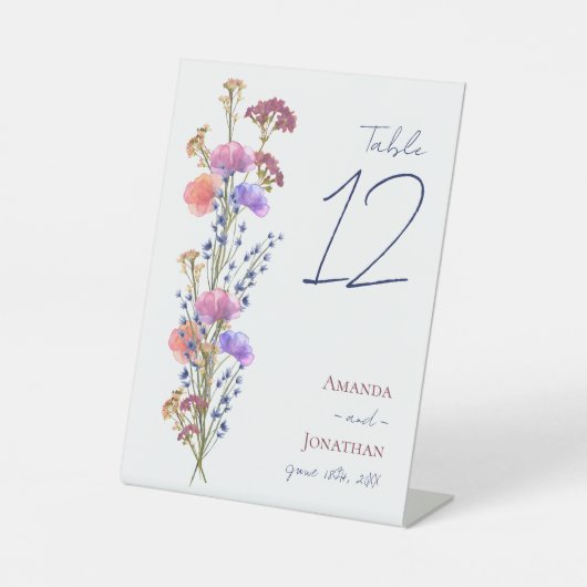 Rustikal zarter Akryllischer Hochzeitstisch Nr. Sockelschild (Vorderseite)