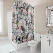 Rustikal zeichnend, bizarre, unter abstraktem Jute Duschvorhang (Beispiel)