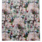 Rustikal zeichnend, bizarre, unter abstraktem Jute Duschvorhang (Vorderseite)