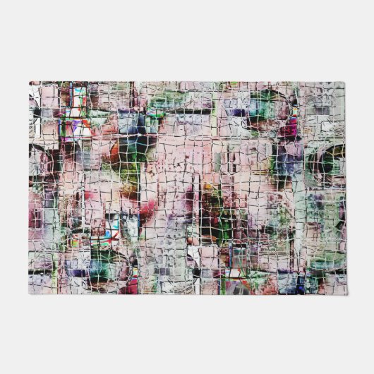 Rustikal zeichnend, bizarre, unter abstraktem Jute Fußmatte (Vorderseite)