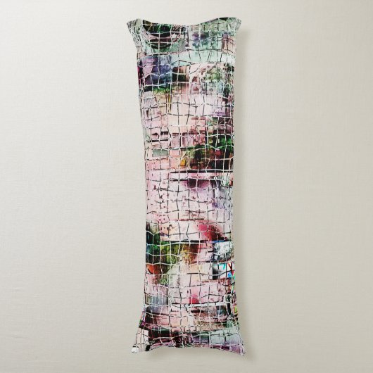 Rustikal zeichnend, bizarre, unter abstraktem Jute Seitenschläferkissen (Vorderseite Vertikal)