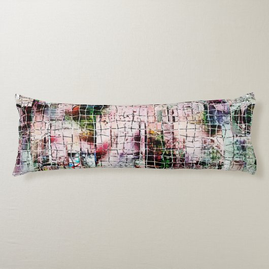 Rustikal zeichnend, bizarre, unter abstraktem Jute Seitenschläferkissen (Vorderseite)