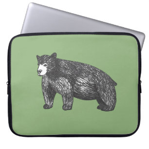 Rustikal Zeichnend Schwarzbär Laptopschutzhülle